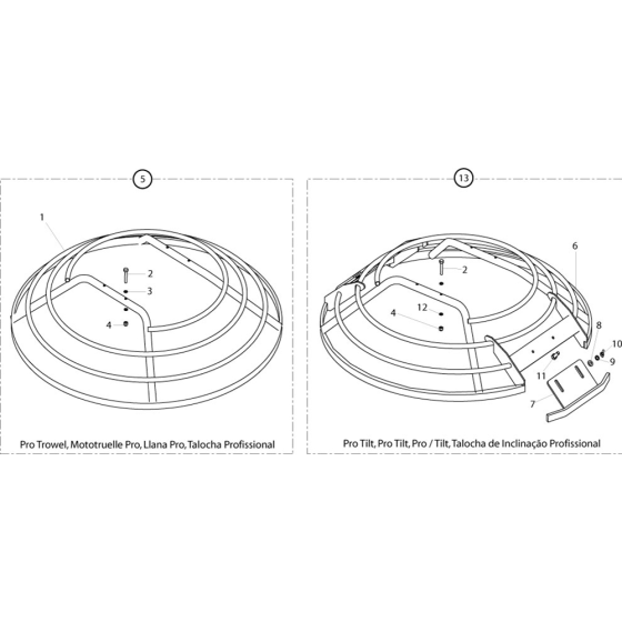 Guard Ring Assembly for Belle 1600 Series Pro & Pro Tilt Trowel 