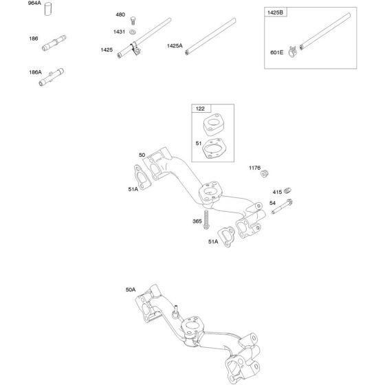 Intake Manifold Assembly for Briggs and Stratton Model No.305447-3075-G1 Horizontal Shaft Engine