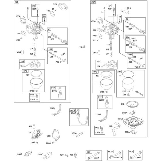 Carburettor Assembly 2 for Briggs and Stratton Model No. 305777-3032-G1 Vertical Shaft Engine