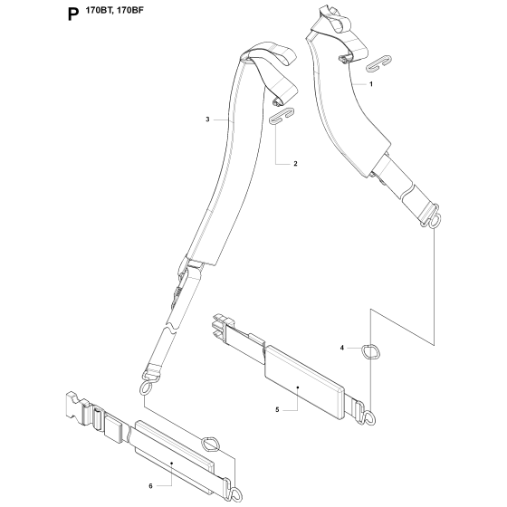 Harness Assembly For Husqvarna 170BF Leaf Blowers