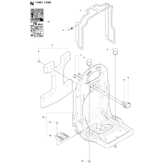 Frame Assembly For Husqvarna 170BT Leaf Blowers