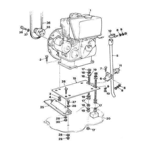 Lister Petter AC1 (Electric Start) Assembly for Winget 175T Mixers