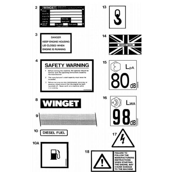 Decal Assembly for Winget 175T Mixers