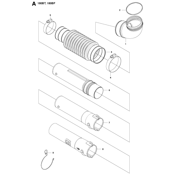 Tube Assembly For Husqvarna 180BT Leaf Blowers