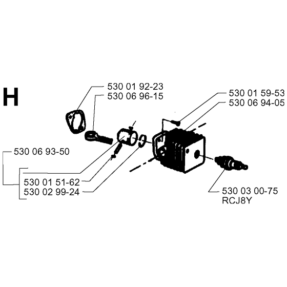 Cylinder Piston Assembly for Husqvarna 18H Hedge Trimmers