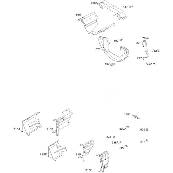 Shroud Assembly for Briggs and Stratton Model No.356447-3078-G1 Horizontal Shaft Engine