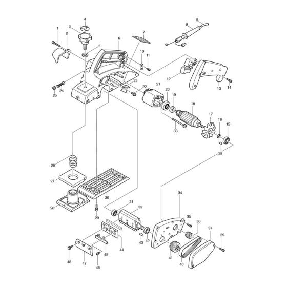 Complete Assembly for Makita 1902 Planer