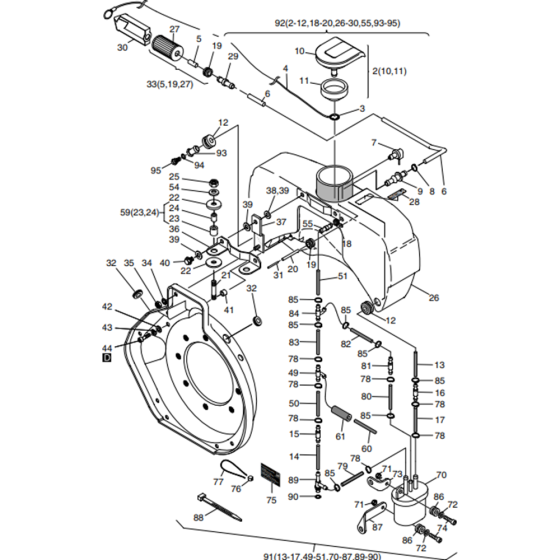 Fuel-5 Assembly for Hatz 1B30 Engine