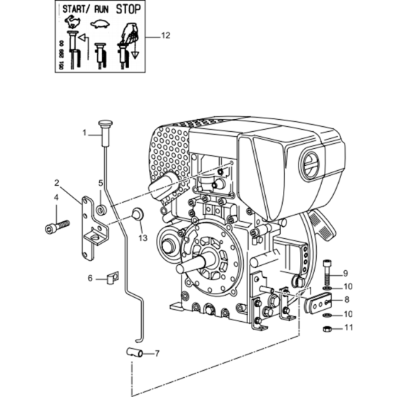 Speed Control Assembly for Hatz 1B20 Diesel Engine