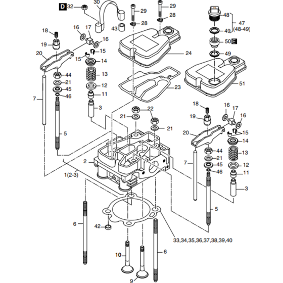 Cylinder Head Assembly for Hatz 1B20 Diesel Engine