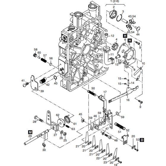 Oil Pump, Govenor, Speed Control Assembly for Hatz 1B20 Diesel Engine