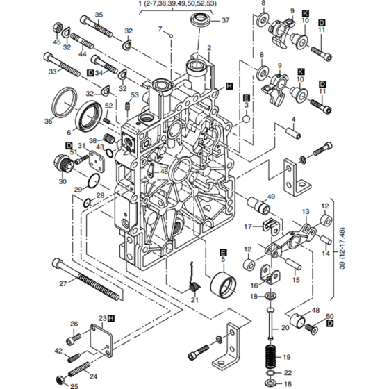 Timing Cover Assembly for Hatz 1B30 Engine