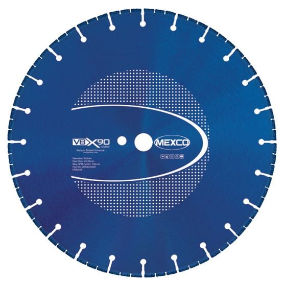 Mexco 350mm Vacuum Brazed Blade Multi-Use X90 Grade 25.4mm Diamond Blade Bore