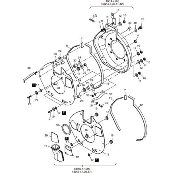 Air Ducting-2 Assembly for Hatz 1B40 Engines