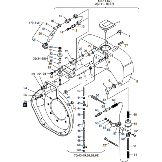 Fuel-2 Assembly for Hatz 1B40 Engines