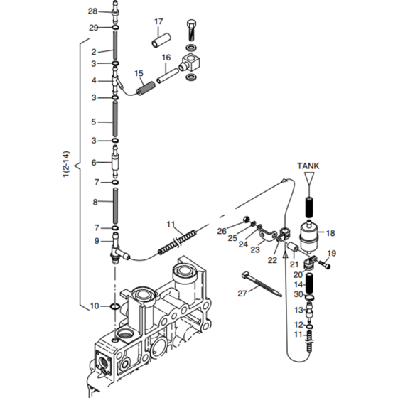 Fuel Filter Assembly for Hatz 1B40 Engines