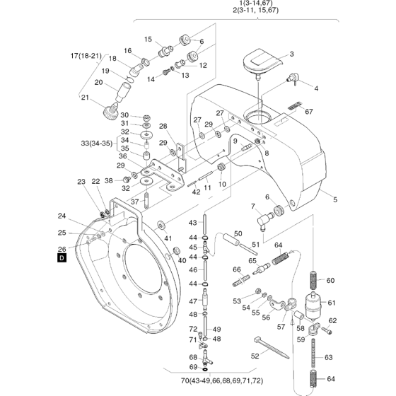 Fuel-b Assembly for Hatz 1B50 (50.16) (50.10) Z Equipments Engine