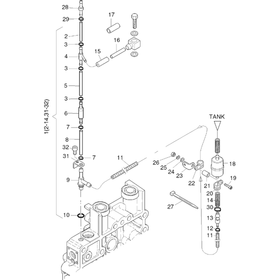 Fuel-d Assembly for Hatz 1B50 (50.16) (50.10) Z Equipments Engine