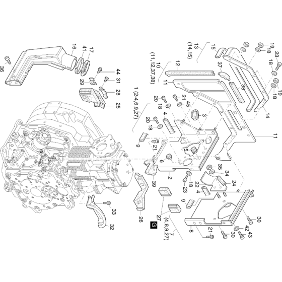 Air ducting C Assembly for Hatz 1D41 (41.22, 41.21) M Basic Engine