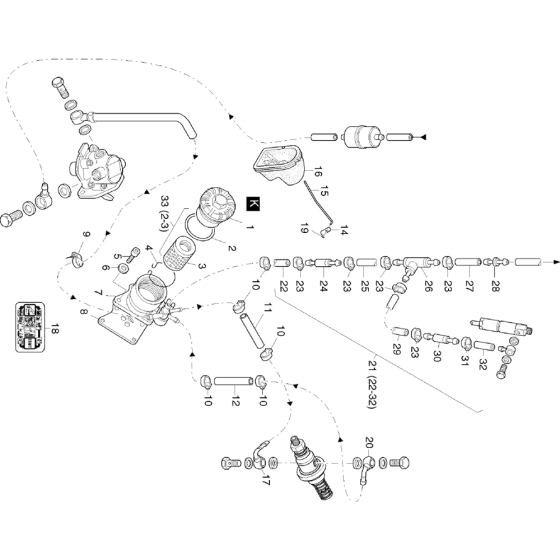 Autom, Shut-off Device w/ Fuel Feed Pump "C" Assembly for Hatz 1D41 (41.22, 41.21) Z Equipments