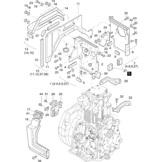 Air Ducting C Assembly fot Hatz 1D42 (42.11, 42.10) M Basic Engine