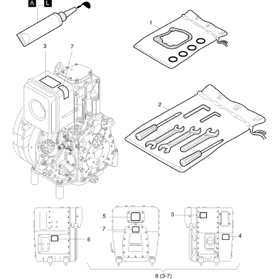 Accessories Assembly fot Hatz 1D42 (42.11, 42.10) M Basic Engine