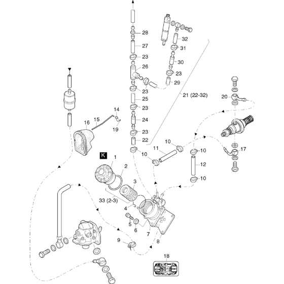 Autom, Shut-Off Device w/ Fuel Feed Pump (C) Assembly fot Hatz 1D42 (42.11, 42.10) Z Equipments