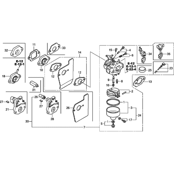 Carburetor Assembly for Honda GCV160A Engines