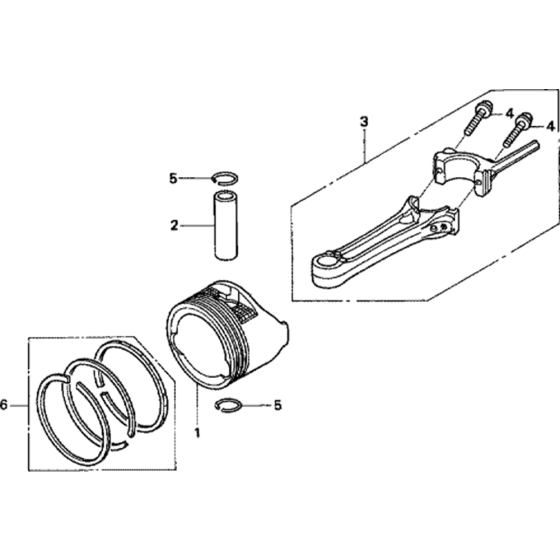 Piston/Connecting Rod Assembly for Honda GCV160A0 Engines