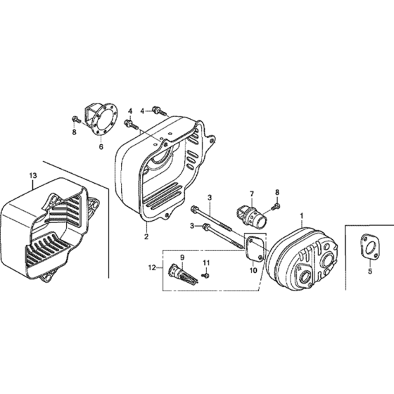 Muffler Assembly for Honda GCV160LA0 Engines