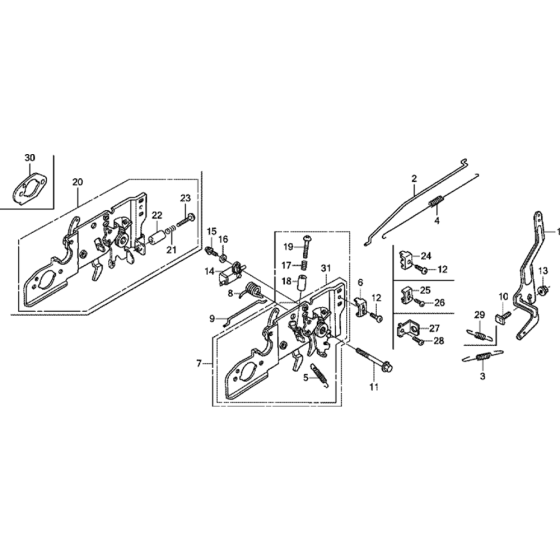 Control -1 Assembly for Honda GCV160LA0 Engines