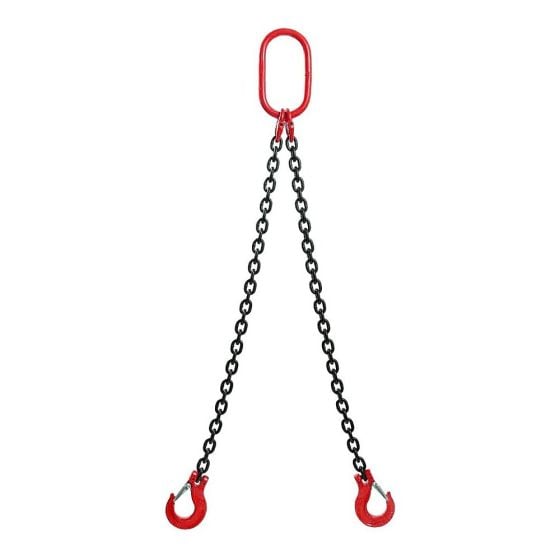 3 metre 7mm 2-Leg Chain Sling with Clevis Sling Hooks with Safety Catch