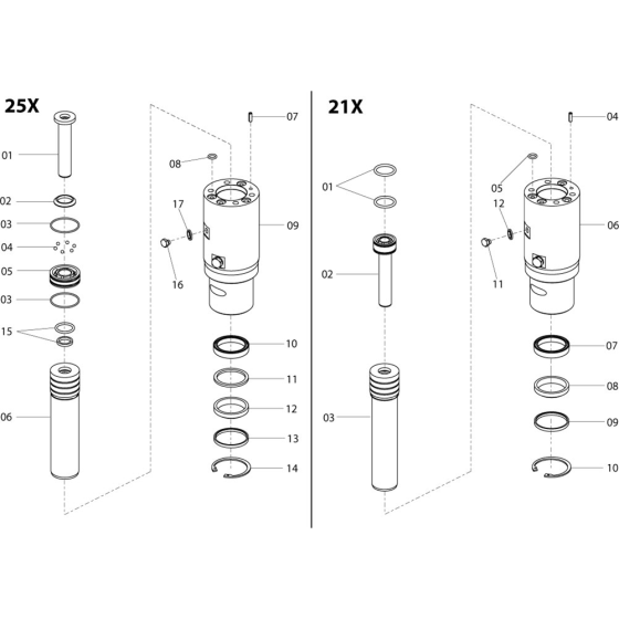 Cylinder Assembly for Belle 20-25X Breakers