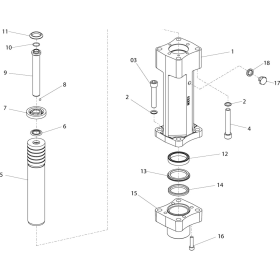 Cylinder Assembly for Belle 20-30 PAN Breakers