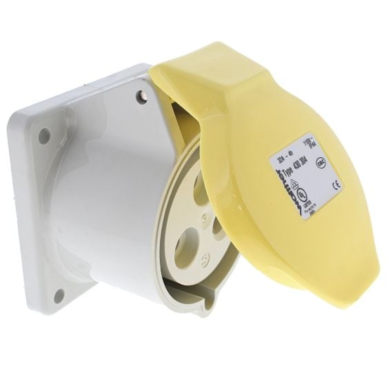 32Amp Low Voltage Panel Socket 110v Yellow