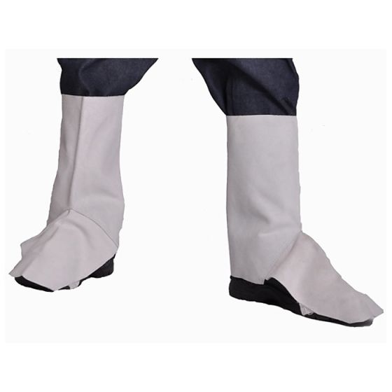 Chrome Leather Welders Gaiters, 9" Priced Per Pair, Velcro Fastened