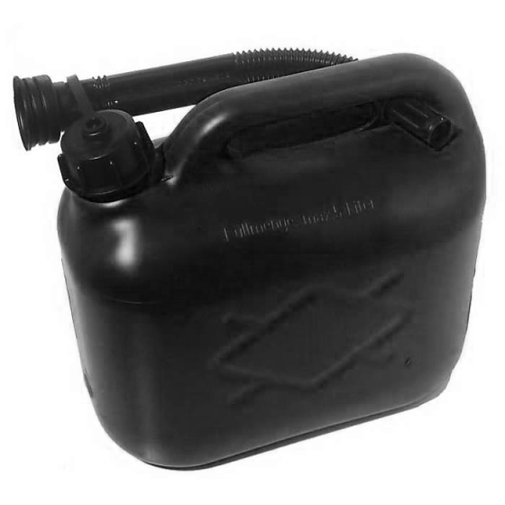 Plastic Fuel Cans, Size: 5ltr, Colour: Black - Complete with Flexi Spout