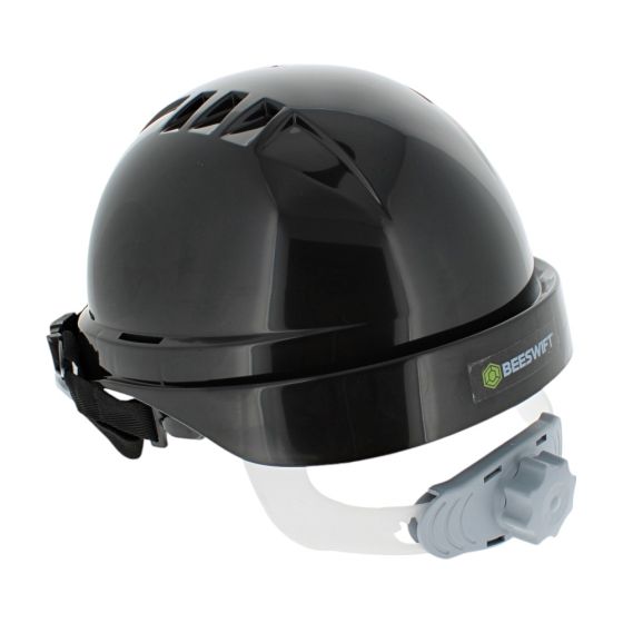 Hard Hat Safety Helmet with V Type 4 point Chin Strap - Black