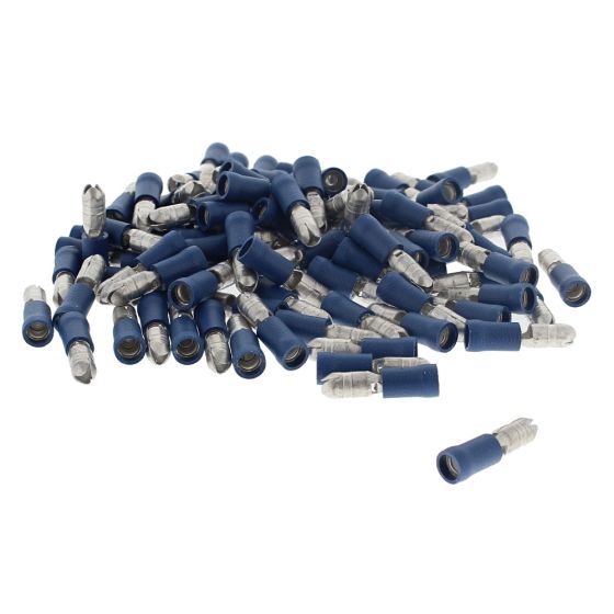 Blue 5mm Male Bullet Terminal, 100 Pack