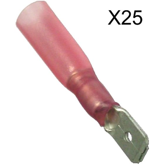 Blade Terminal (Red) Size:6.3mm (Male) - 25 Pack