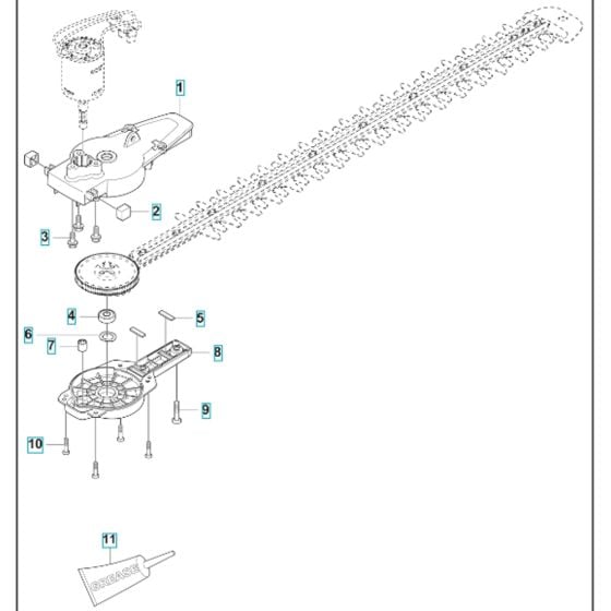 Gears Assembly for Husqvarna 215iHD55 Hedgetrimmer