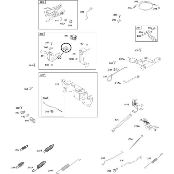 Control Assembly for Briggs and Stratton Model No.385447-3020-G1 Horizontal Shaft Engine