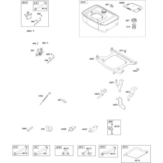 Fuel Supply Assembly for Briggs and Stratton Model No.385447-3020-G1 Horizontal Shaft Engine