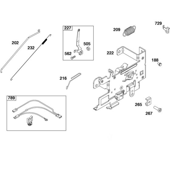 Control Assembly for Briggs and Stratton Model No. 21R807-0072-G1 Vertical Shaft Engine