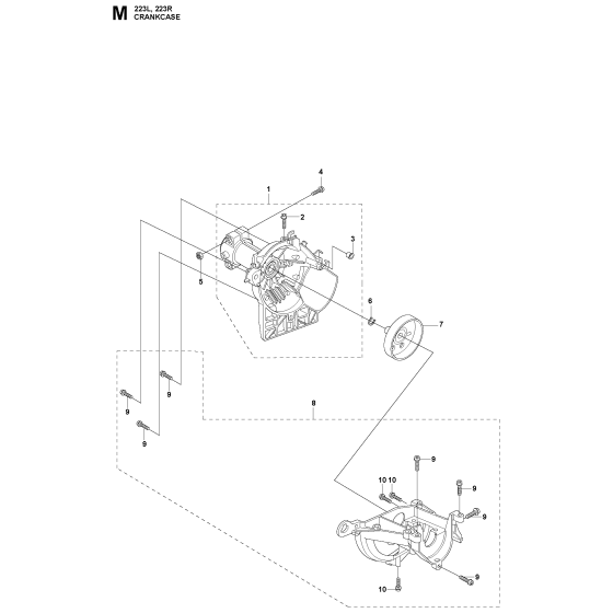 Crankcase Assembly for Husqvarna 223L Brushcutters