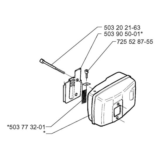 Muffler for Husqvarna 225 AI 15 Auger