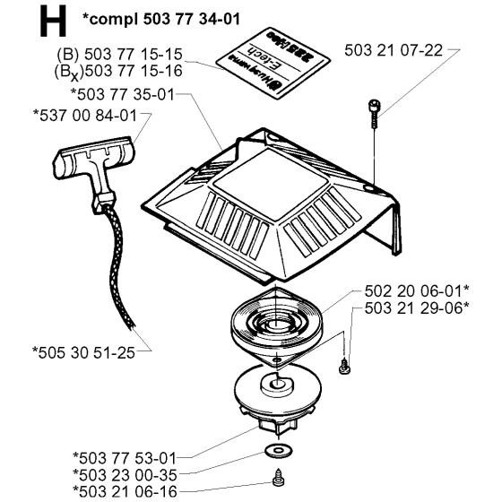 Starter Assembly For Husqvarna 225B Leaf Blowers