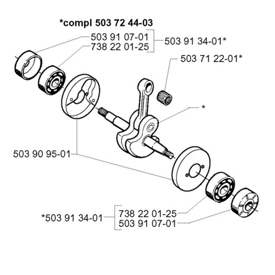 Crankshaft for Husqvarna 225 E Trimmer/ Edgers