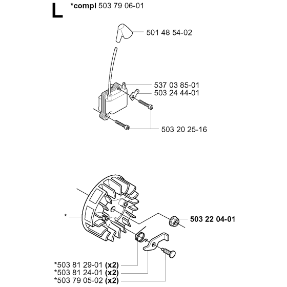 Ignition System Assembly for Husqvarna 225RJ Brushcutters