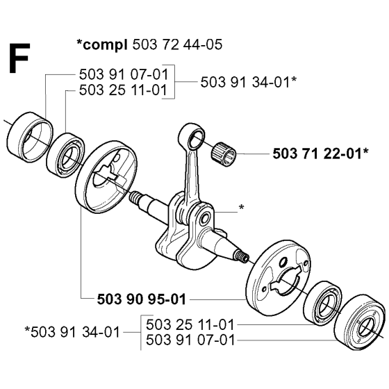 Crankshaft Assembly for Husqvarna 225RJ Brushcutters